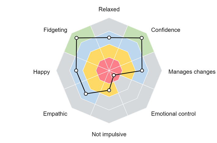 One of the radar charts generated by the Do-IT profiler tool to chart the subject's cognitive profile.